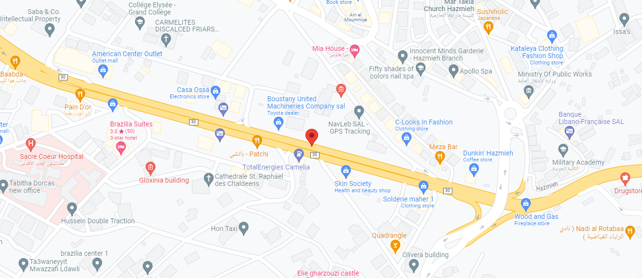 Map showing the Hazmieh office location